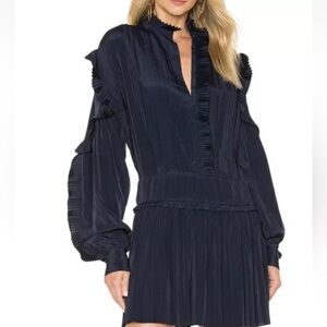 Joie Midnight Blue Ruffle Mini Dress